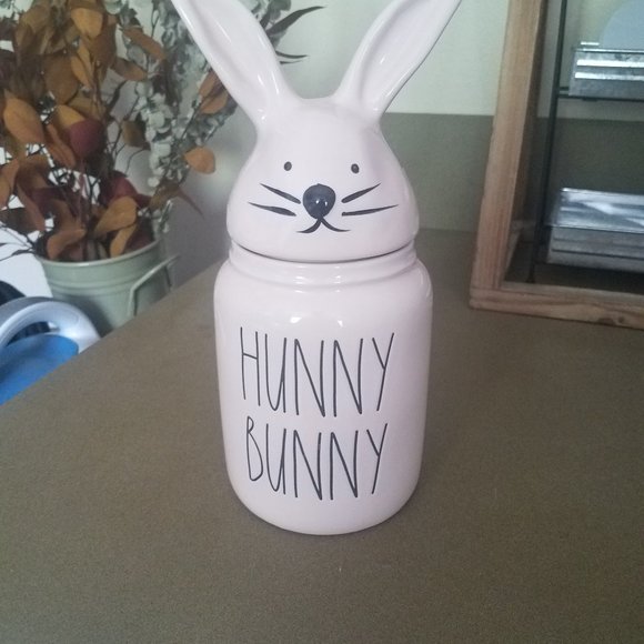 Rae Dunn pink hunny bunny canister - Picture 1 of 4
